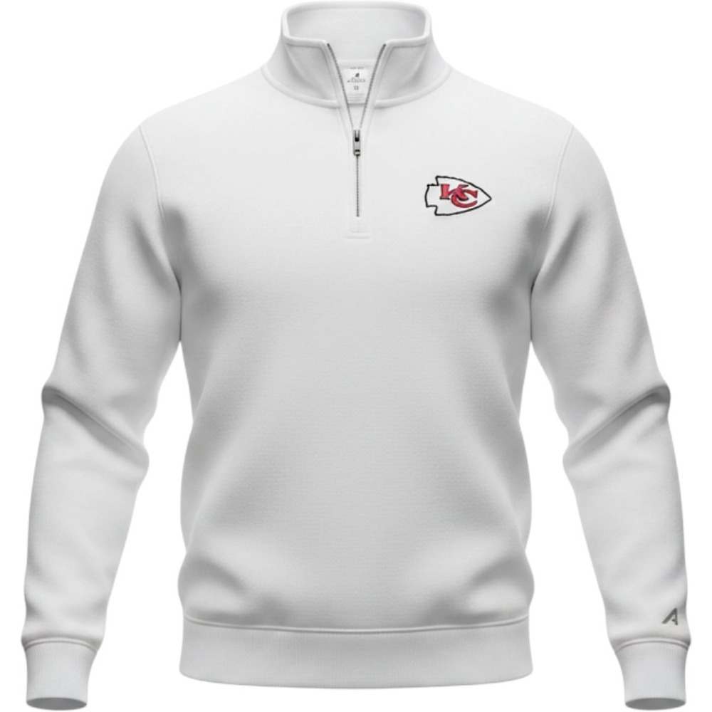 Antigua Kansas City Chiefs Womens Victory Quarter‎ Zip Mock Sweatshirt White MD